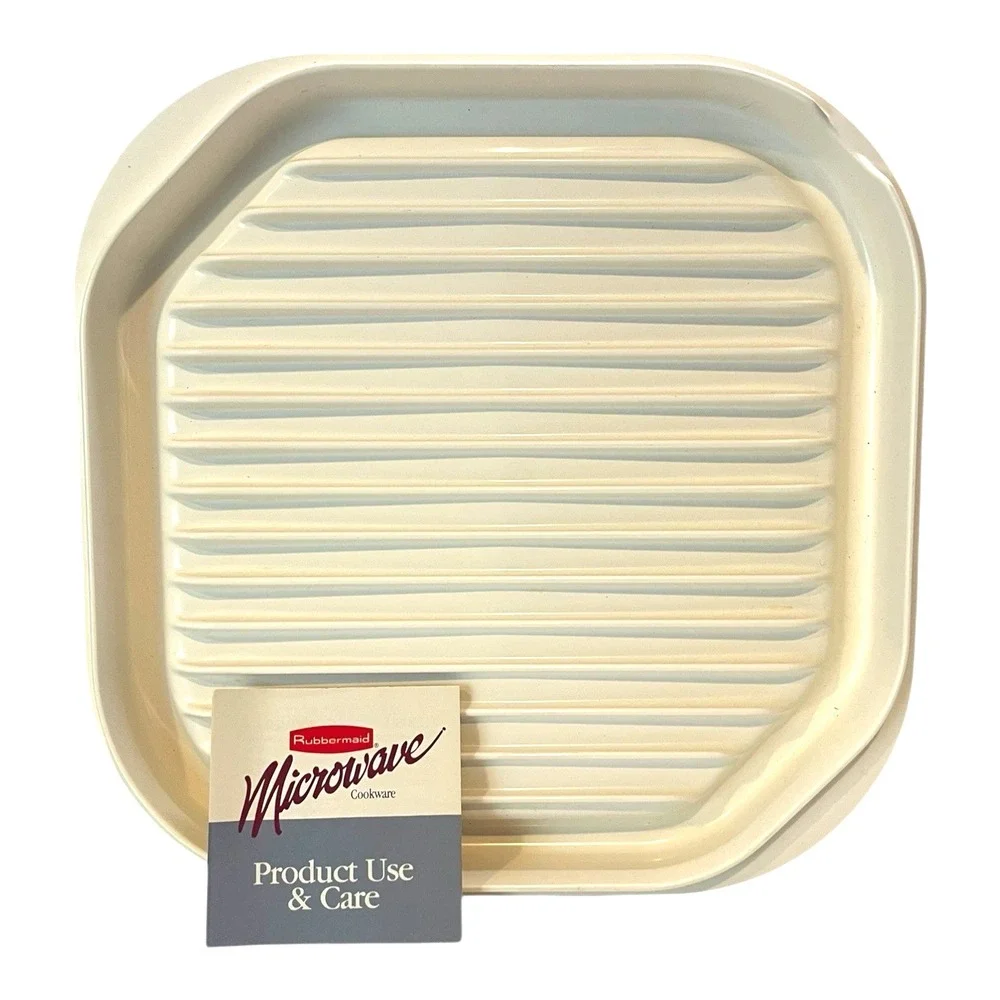 Vintage Rubbermaid Microwave Reversible Bacon Rack Baking Sheet Original Box